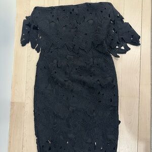 Saylor x Free People NWT Black Lace Off-Shoulder Dress